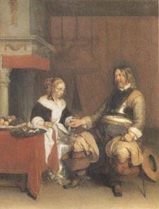 Gerard Ter Borch The Military Admirer (mk05) oil painting picture